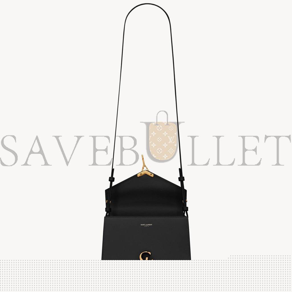 YSL CASSANDRA MINI TOP HANDLE BAG IN GRAIN DE POUDRE EMBOSSED LEATHER 623930BOW0W1000 (20*16*7.5cm)